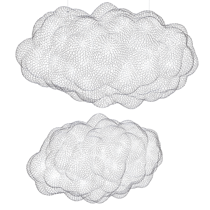 Metal Mesh Hanging Cloud Decoration 3D model image 1