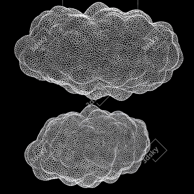 Metal Mesh Hanging Cloud Decoration 3D model image 2