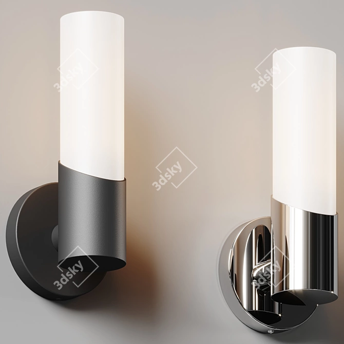 Modern Opal Glass Vanity Sconce 3D model image 5