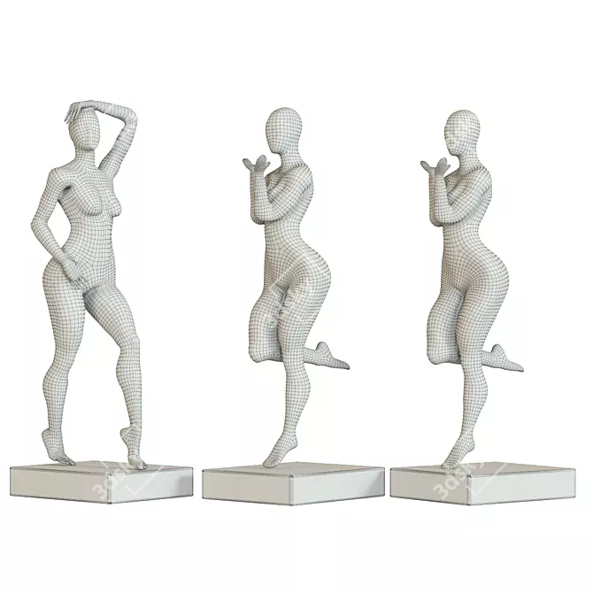 Elegant Woman Sculpture Almeria 3D model image 3