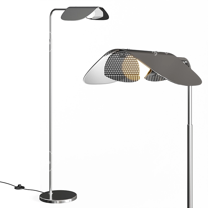  Sleek Modern Wing Floor Lamp 3D model image 1