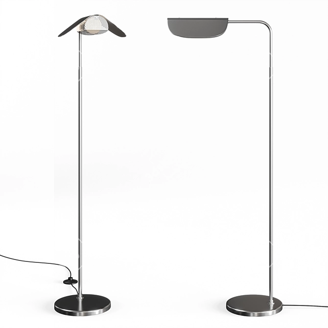  Sleek Modern Wing Floor Lamp 3D model image 3