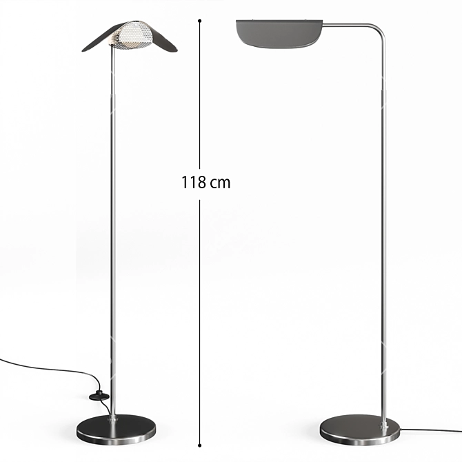  Sleek Modern Wing Floor Lamp 3D model image 4