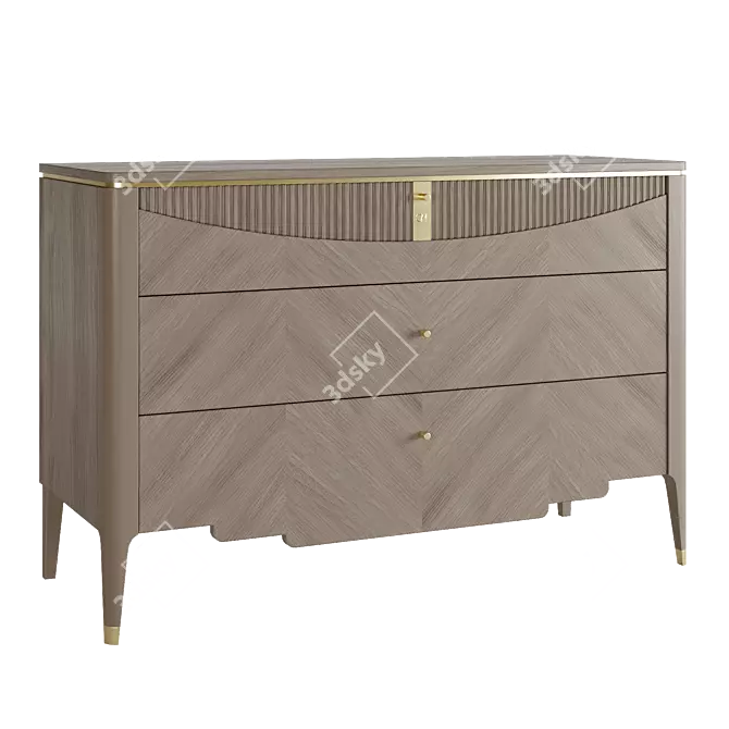 Carpanese 3-Drawer Chest, Furnishings 3D model image 1