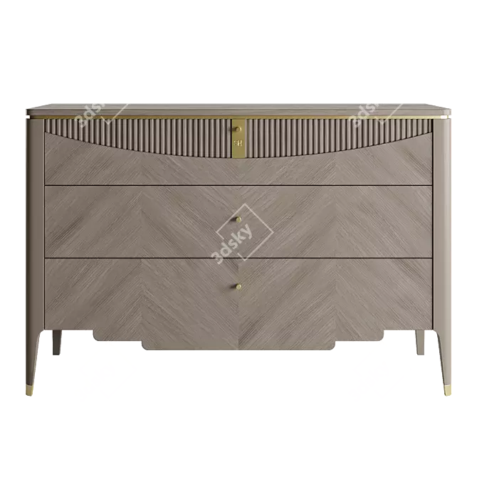 Carpanese 3-Drawer Chest, Furnishings 3D model image 2