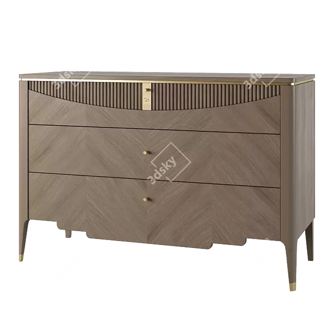 Carpanese 3-Drawer Chest, Furnishings 3D model image 3