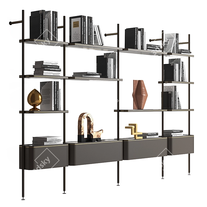  Radice Bookcase by Natuzzi: Stylish functionality 3D model image 1