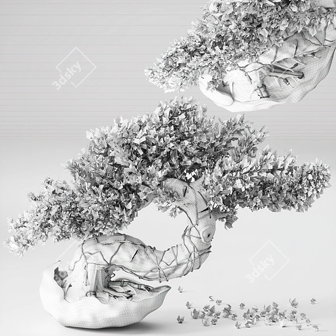 Blossom Bonsai Tree Set - V-Ray 3D model image 7