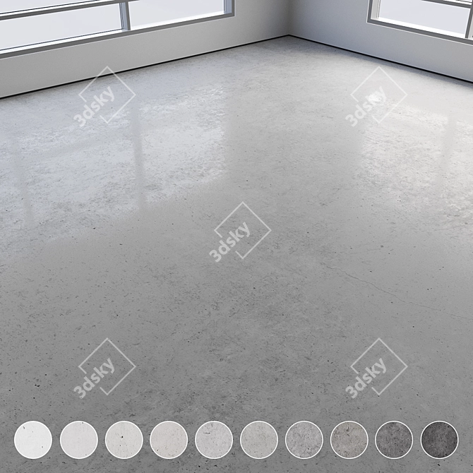 Colorful Seamless Polished Concrete Floor 3D model image 1