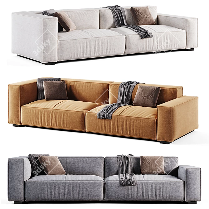 Modern Modular Leather Sofa by Radcliffe 3D model image 2