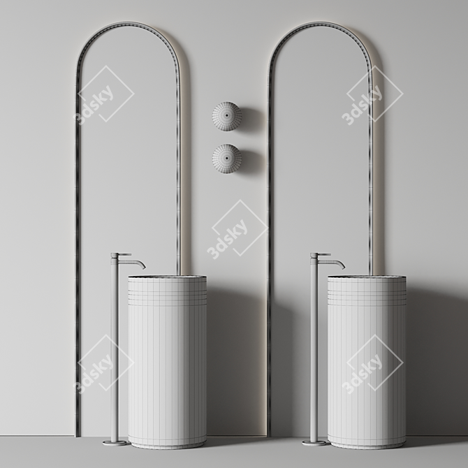 Vray Bathroom Furniture Set 3D model image 4