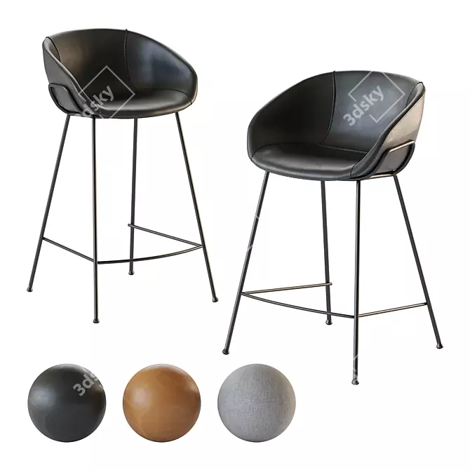 ZUIVER Feston Bar and Counter Stool 3D model image 3