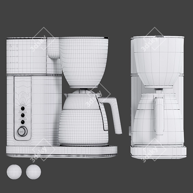 Cafe Glass Carafe Coffee Maker 3D model image 7