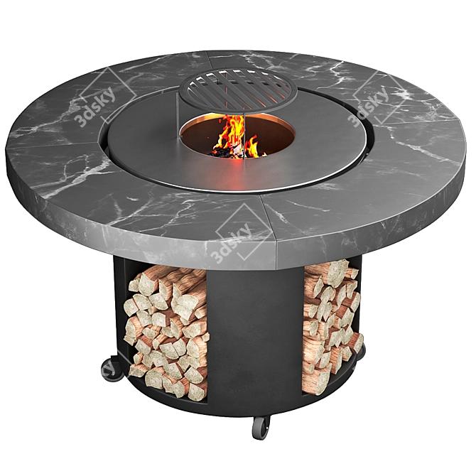 Mountain Grill Station - Outdoor Cooking Solution 3D model image 6