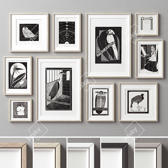 Versatile Picture Frames Set Kit 3D model image 1