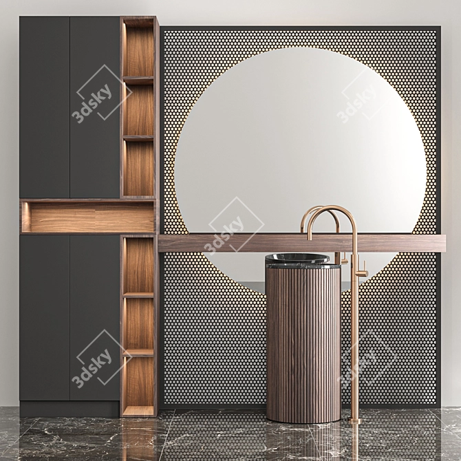 Modern Bathroom Furniture Set 04 3D model image 1