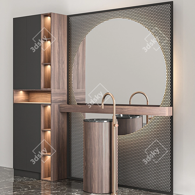 Modern Bathroom Furniture Set 04 3D model image 2