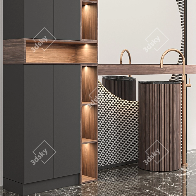 Modern Bathroom Furniture Set 04 3D model image 3