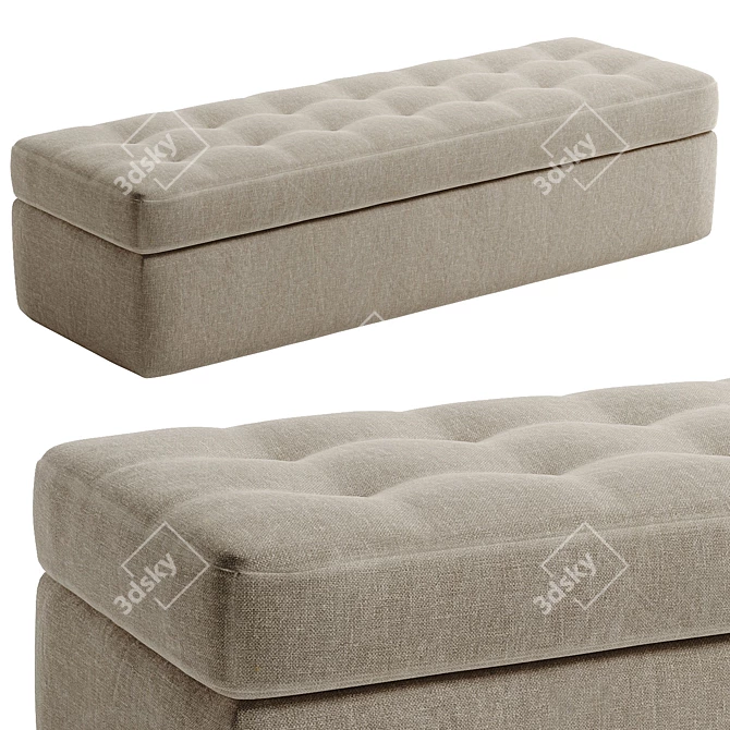 Iko Modern Upholstered Bench 3D model image 4