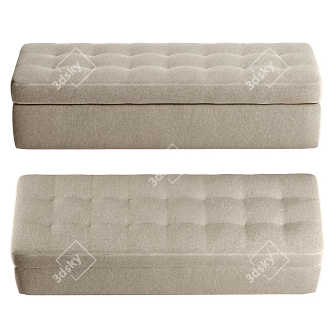 Iko Modern Upholstered Bench 3D model image 5