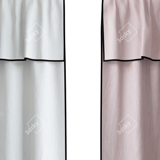 H&M Linen Curtains Set 3D model image 5