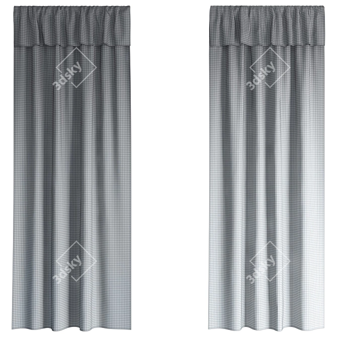 H&M Linen Curtains Set 3D model image 6