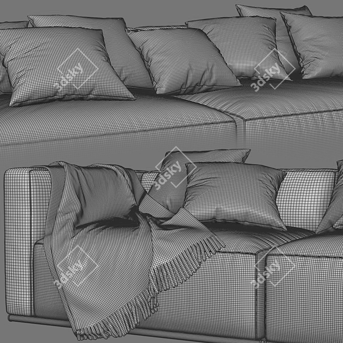  Modern Poliform Shanghai 3 Seater 3D model image 5