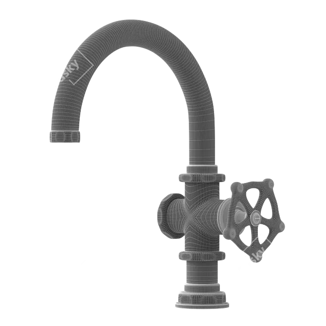 Regulator Gooseneck Lavatory Faucet Black 3D model image 2