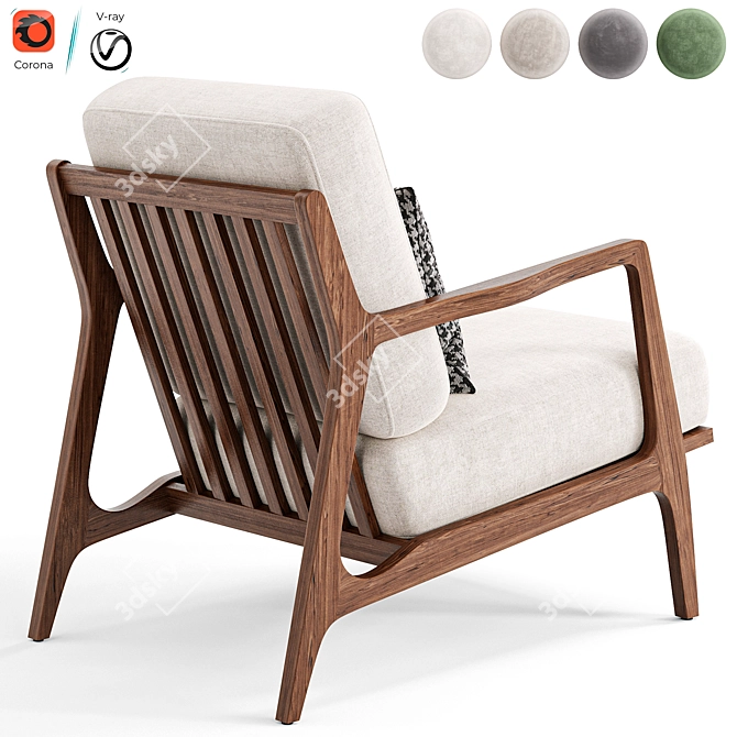 Stylish Verity Lounge Chair 2015 3D model image 2