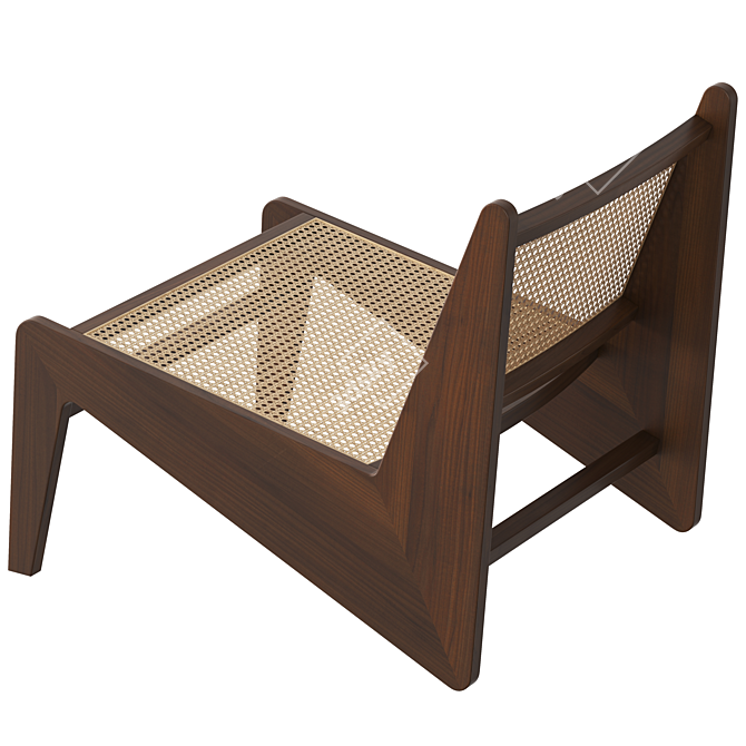 Kangaroo Caned Lounge Chair 3D model image 2