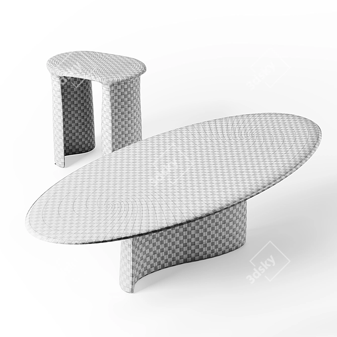 New Wave Resin Stool Table 3D model image 5