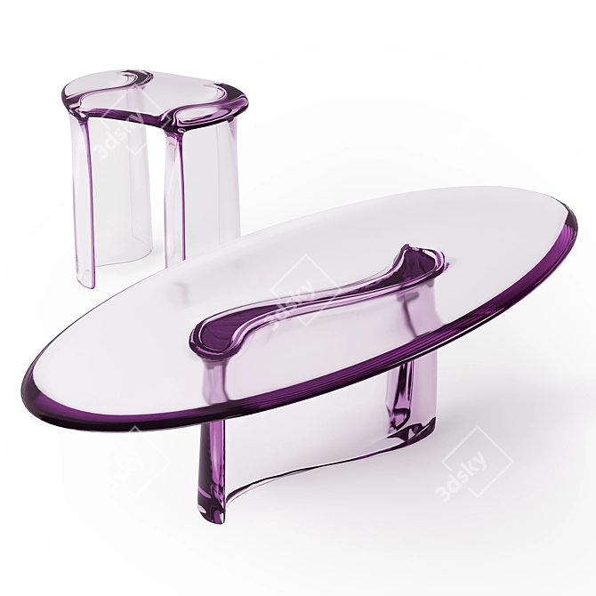 New Wave Resin Stool Table 3D model image 7