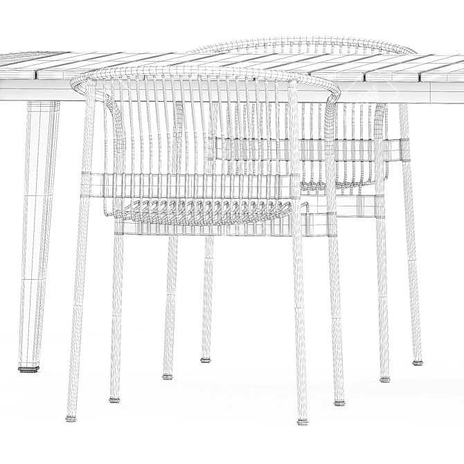 Stylish Set: Velit Chair & Fynn Dining Outdoor Table 3D model image 5