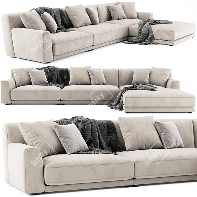 Modern Poliform Paris Seoul Sofa 3D model image 2