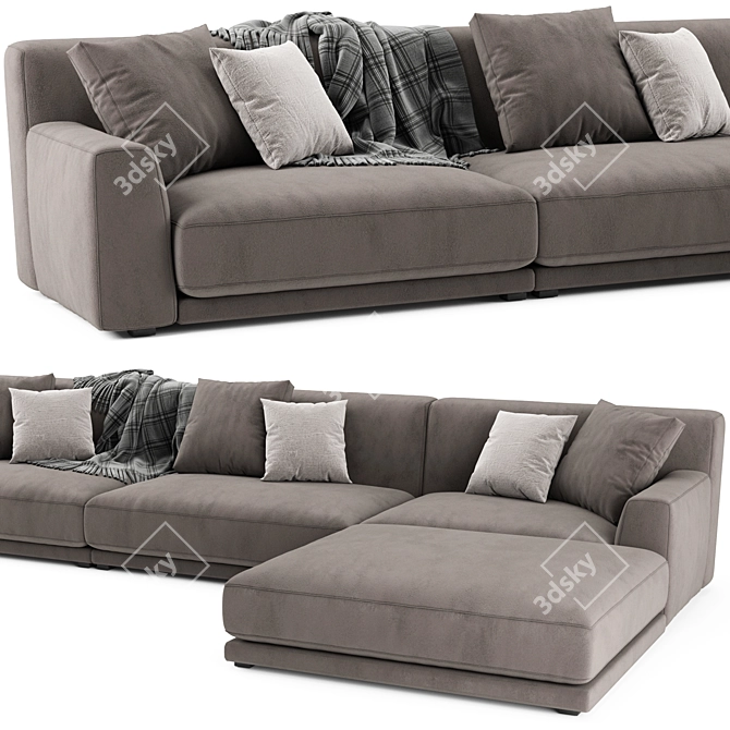 Modern Poliform Paris Seoul Sofa 3D model image 3