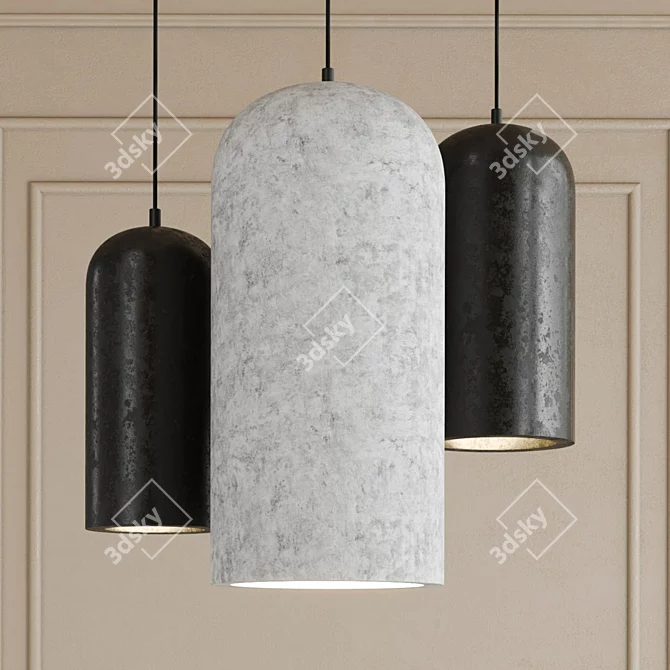 Modern Concrete Pendant Light 3D model image 2