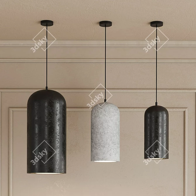 Modern Concrete Pendant Light 3D model image 4