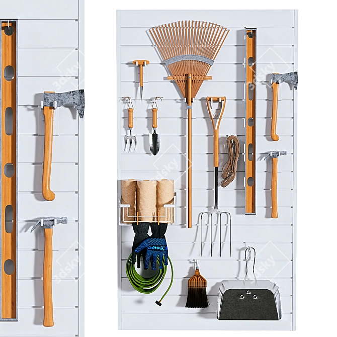 Garden Tool Storage Solution 3D model image 1