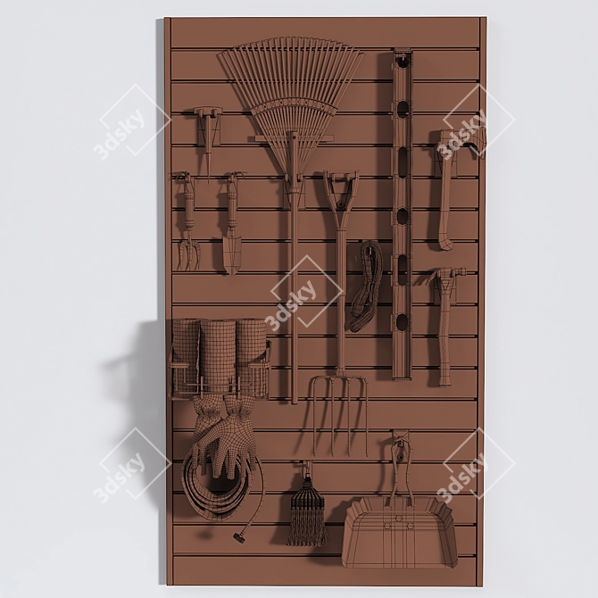 Garden Tool Storage Solution 3D model image 5