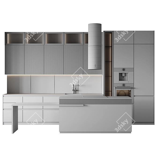  Customizable Modern Kitchen Design 3D model image 6