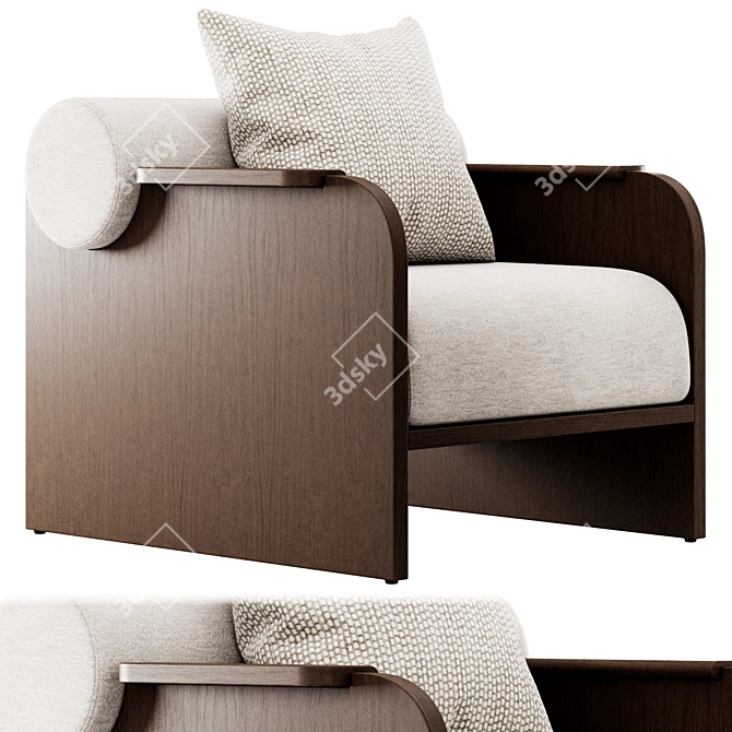 Modern June Lounge Chair Design 3D model image 4