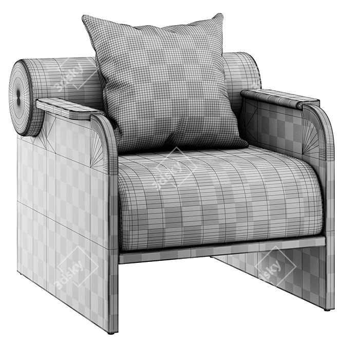 Modern June Lounge Chair Design 3D model image 6