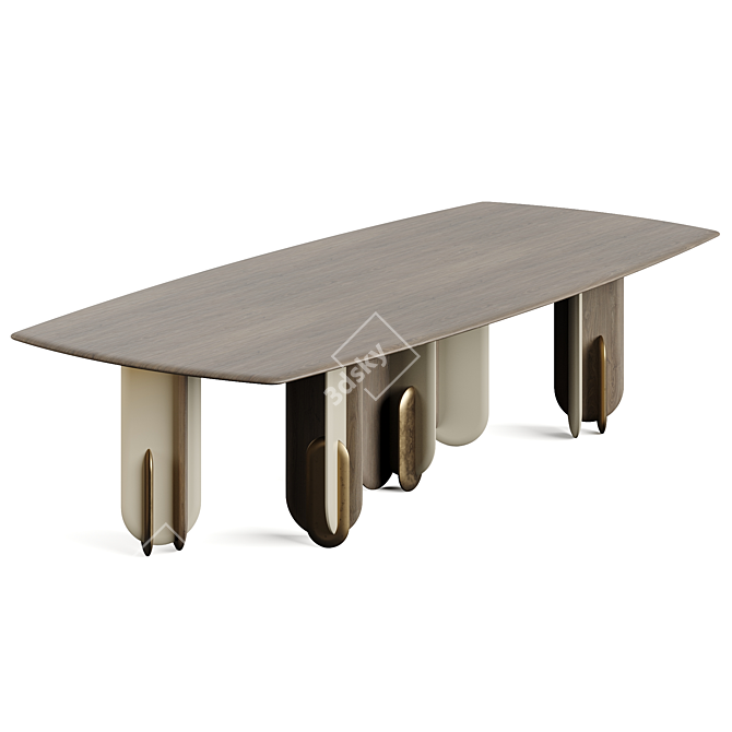 Laura Meroni Talento Square Dining Table - Precision Crafted & Seamless 3D model image 1