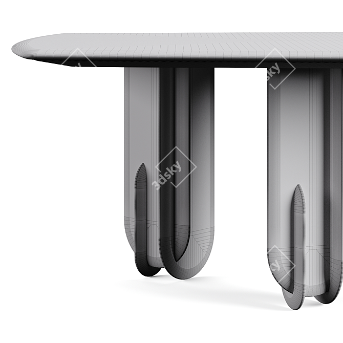 Laura Meroni Talento Square Dining Table - Precision Crafted & Seamless 3D model image 6