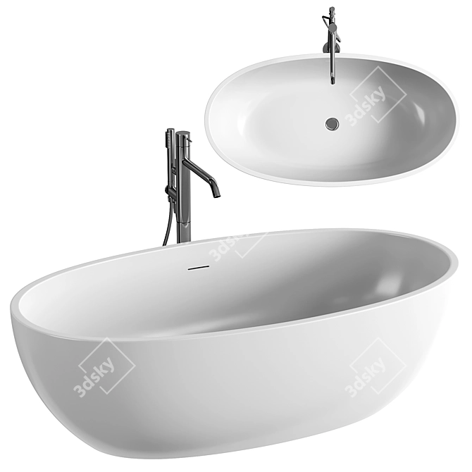 Antoniolupi REFLEX Oval Bath | Matte White 3D model image 1