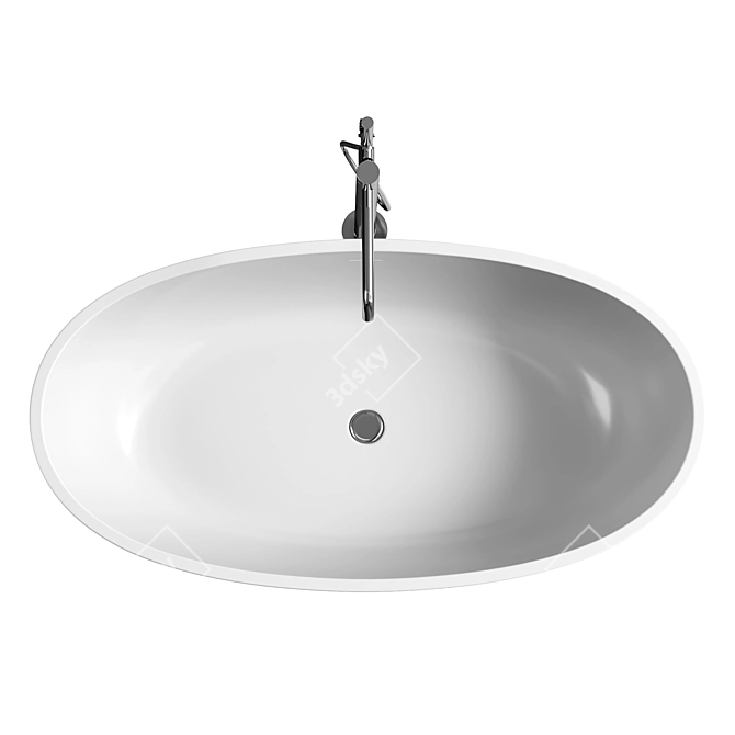 Antoniolupi REFLEX Oval Bath | Matte White 3D model image 2