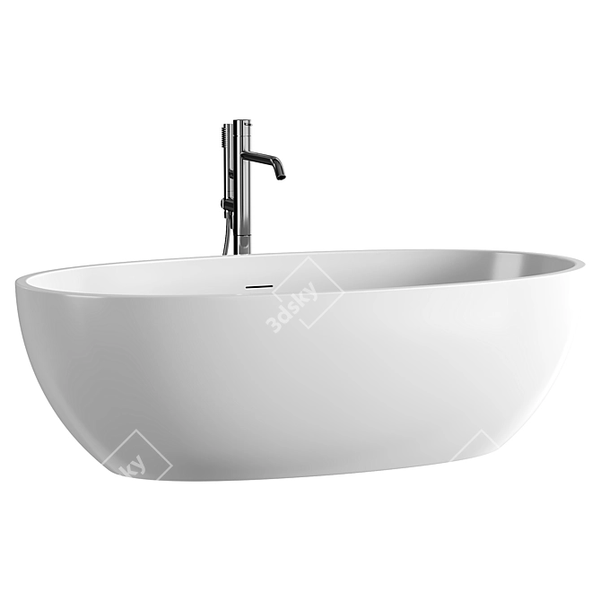 Antoniolupi REFLEX Oval Bath | Matte White 3D model image 3