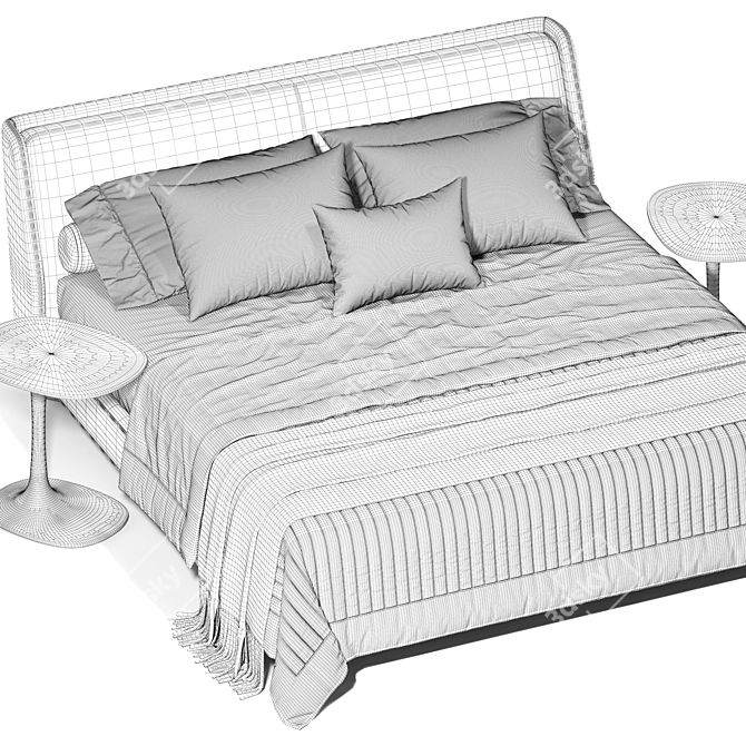 Sleek Spencer Bed Design 3D model image 4