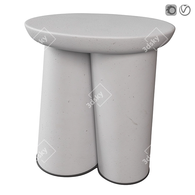  Oval Alentes Femme Table 3D model image 1