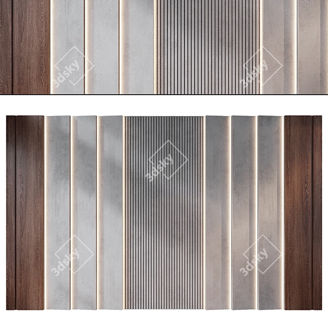 Modern Wall Panel Decor 3D102 3D model image 1